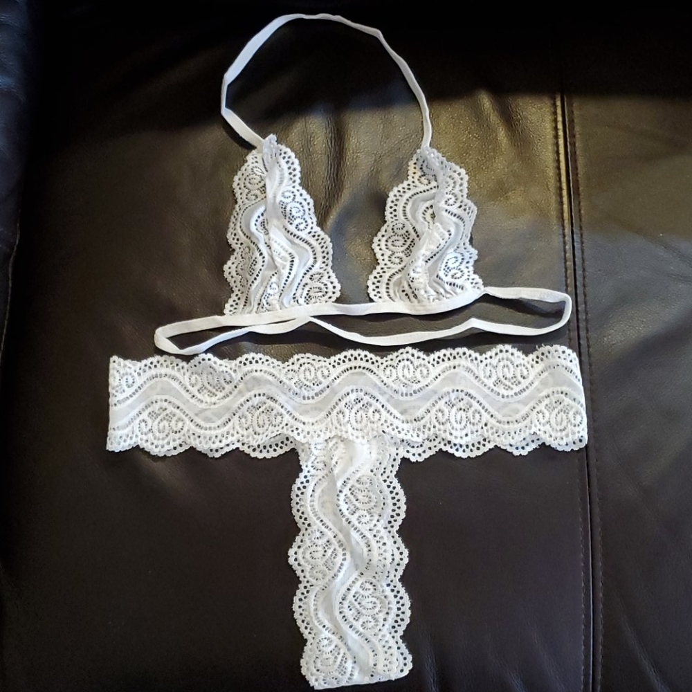 BNWT Womens Lace Lingerie Set Pure White Size L